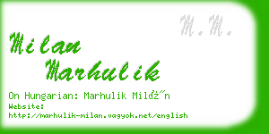 milan marhulik business card